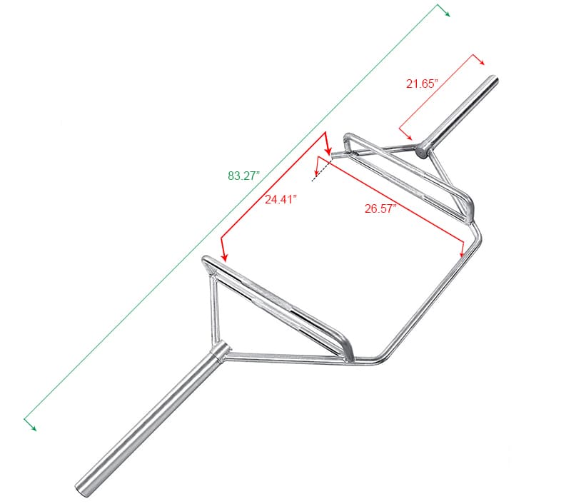 Barra hexagonal de espalda abierta de alta resistencia | Barra trampa estilo rickshaw 77LB