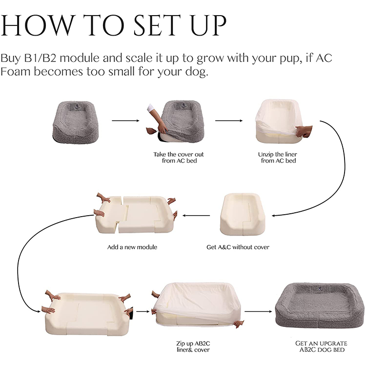 Luxury Portable Cama Para Perro Memory Foam Multifunction Washable Indoor Sleeping Pet Cat Sofa Beds