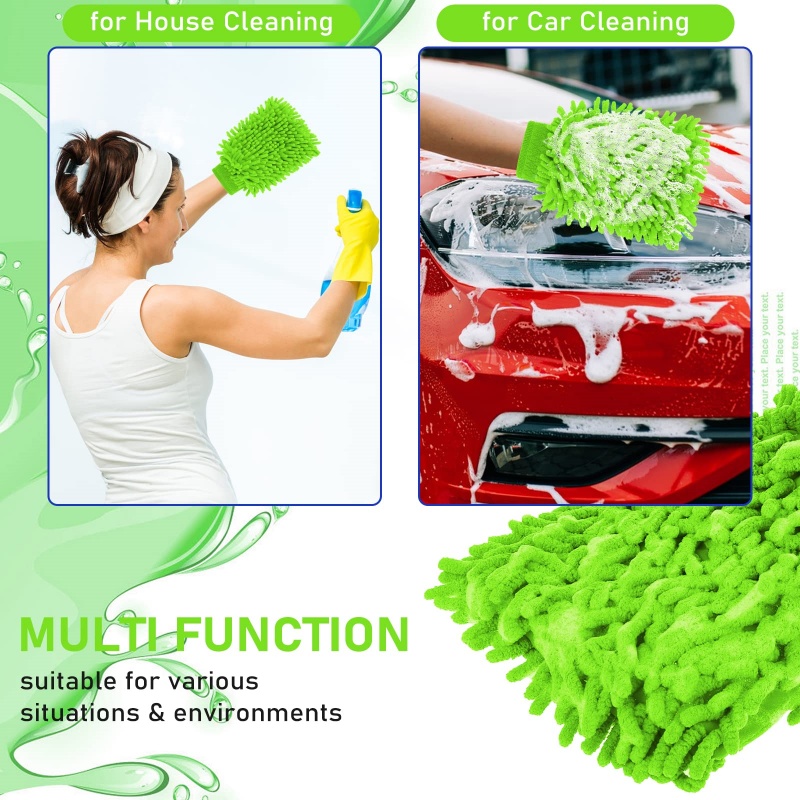 Gant de lavage de voiture en microfibre chenille