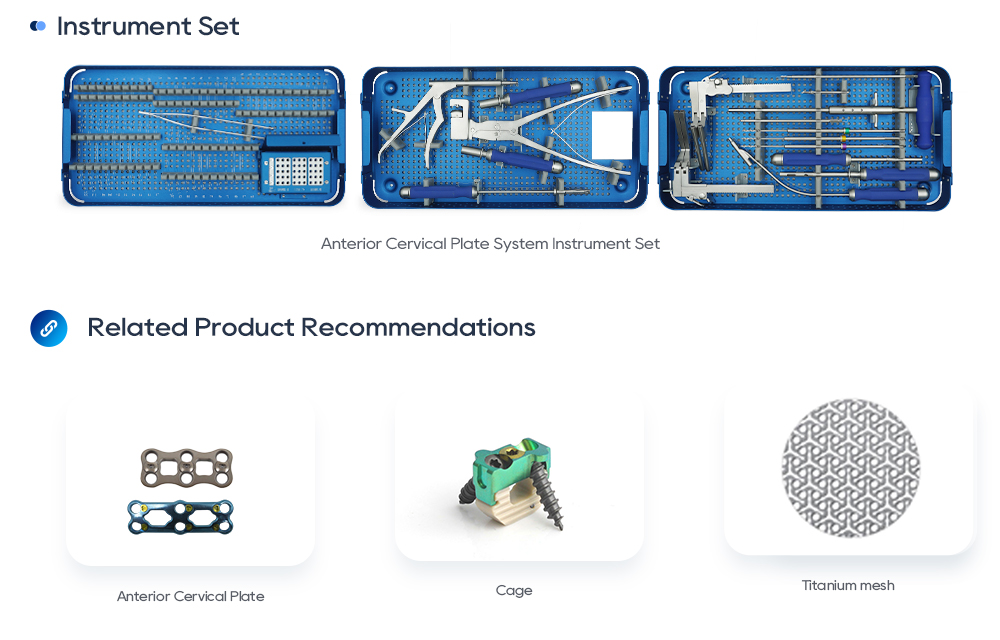 Spremenljiv kot vijaka in 2,0 mm nizkoprofilna zasnova sprednje cervikalne plošče na modelu hrbtenice
