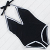 Ventilabis sursum nigrum et album una pars swimsuit