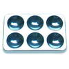 6 Well Rectangular Aluminium Palette 13x8.5cm