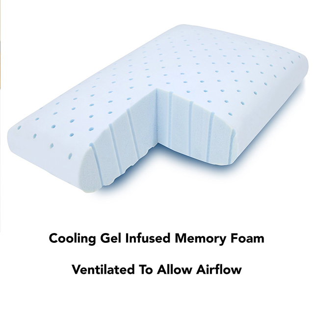 Healthy Foam Cooling Gel Memory Foam Side Sleeper Pillow 