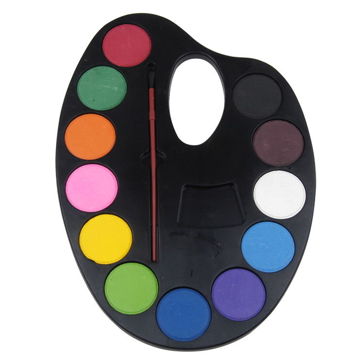 12pcs Solid Watercolour And 1pc Brush Set