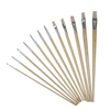 12pcs Long Handle Bristle Brush Acrylic Paint Brushes