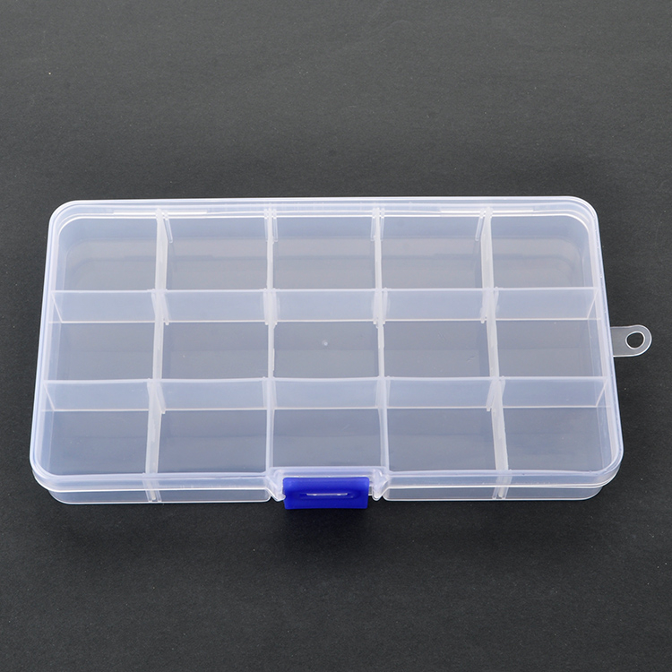 15 Grid Plastic Organizer Box 17.3x9.8x2.3cm