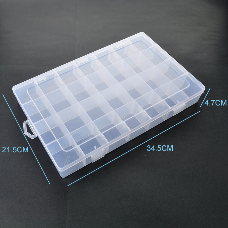 28 Grid Plastic Organizer Box 34.5x21.5x4.7cm