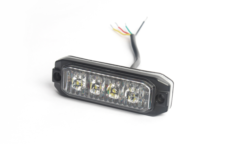 TOPTREE 4 مصابيح LED عالية الطاقة نحيفة ضوء تحذير كهرماني أحمر أزرق وامض أضواء ستروب بيضاء عكسية