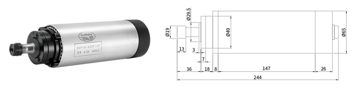 0.8KW Агаарын хөргөлттэй Spindle мотор