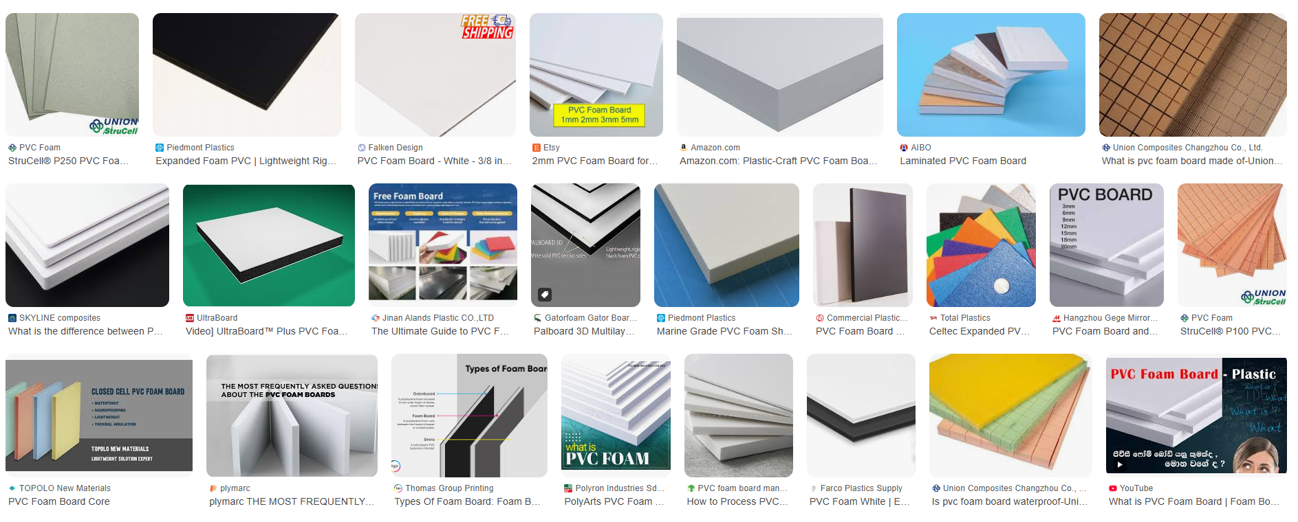 Wenn wir in einer Suchmaschine nach dem Stichwort „PVC FOAM BOARD“ suchen, wird uns eine gro&szlig;e Anzahl verschiedener PVC-Materialien angezeigt. Auf den Bildern scheinen diese Suchergebnisse alle plattenf&ouml;rmige Strukturen zu sein, tats&auml;chlich sind ihre Anwendungsszenarien, mechanischen Eigenschaften und Materialien jedoch sehr unterschiedlich. Wenn Sie sie nicht sorgf&auml;ltig studieren, k&ouml;nnten Sie diese Produkte mit demselben Namen verwechseln.