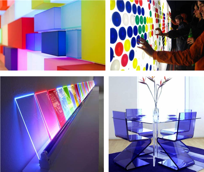 χύμα χρωματιστά ακρυλικά φύλλα