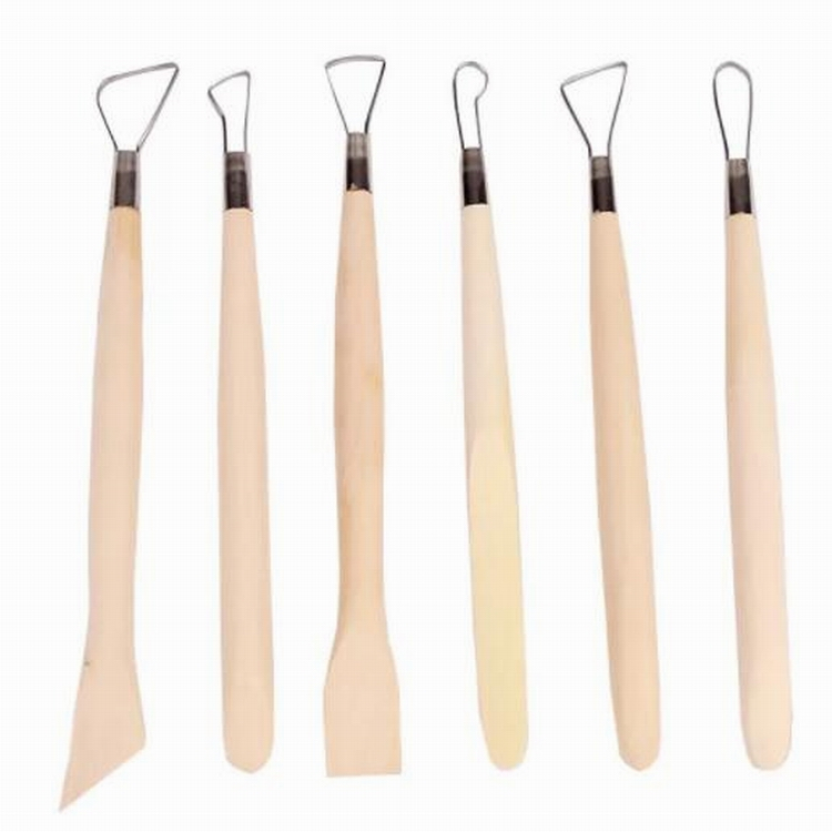 Single End Wire End Clay Tool With Boxwood Handle