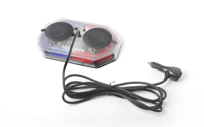 TOPTREE Mini barre lumineuse d'avertissement LED rouge bleu, Flash stroboscopique d'avertissement de v&eacute;hicule d'urgence