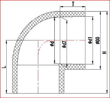 סוג תעשיה PVC 90 מעלות מרפק PN16 1