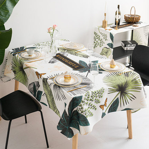 Ins hot sale American style linen cotton rectangle decoration dinning table cloth 