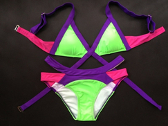 Bikini atractiu de color ne&oacute; de venda a estrenar Vestits de bany BANDAGE per a dones Colorits vestits de bany HL Traje de bany femen&iacute; Traingle.jpg