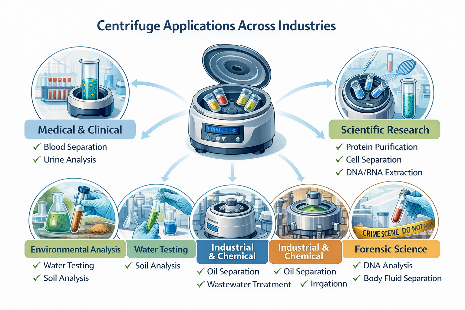 centrifuge applications across industries تطبيقات الطرد المركزي في مختلف الصناعات