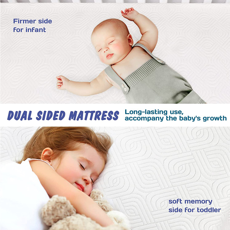 Hot Sell 6 Inch White Durable Harmless Breathable Baby Crib Mattress With Memory Foam