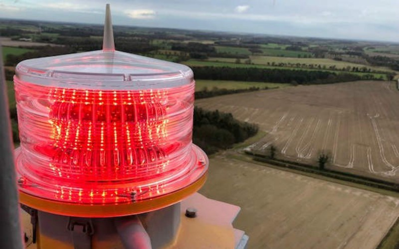 TOPTREE LED de alta visibilidade Luz de obstru&ccedil;&atilde;o de avia&ccedil;&atilde;o solar Luzes de advert&ecirc;ncia de obst&aacute;culo para torre de constru&ccedil;&atilde;o