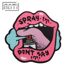 Cost Effective Embroidered Patches Factory Embroidery Patch with Mouth for Clothing 