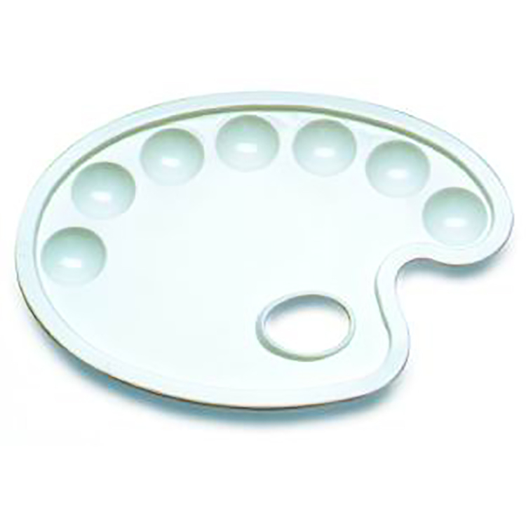 7 Well Oval Plastic Palette 23x17cm