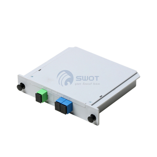 1x2 SC/UPC Casette Fiber Optic PLC Splitters 