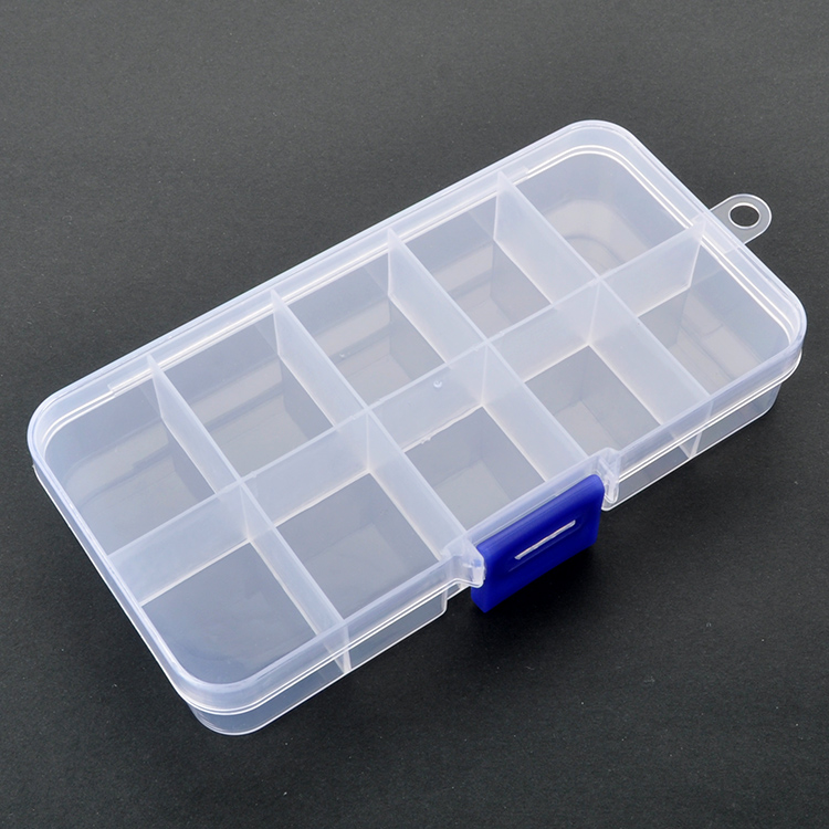 10 Grids Plastic Organizer Box 12.8x6.5x2.1cm