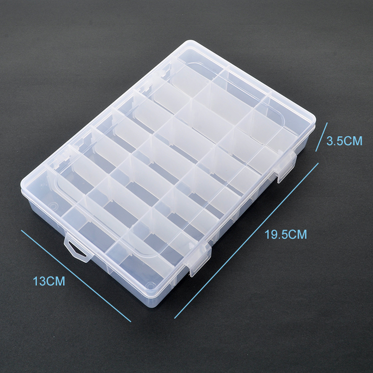 24 Grid Plastic Organizer Box 19.5x13x3.5cm