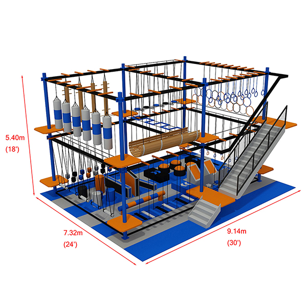 percurso de corda de aventura interna de dois níveis com obstáculos aéreos.jpg