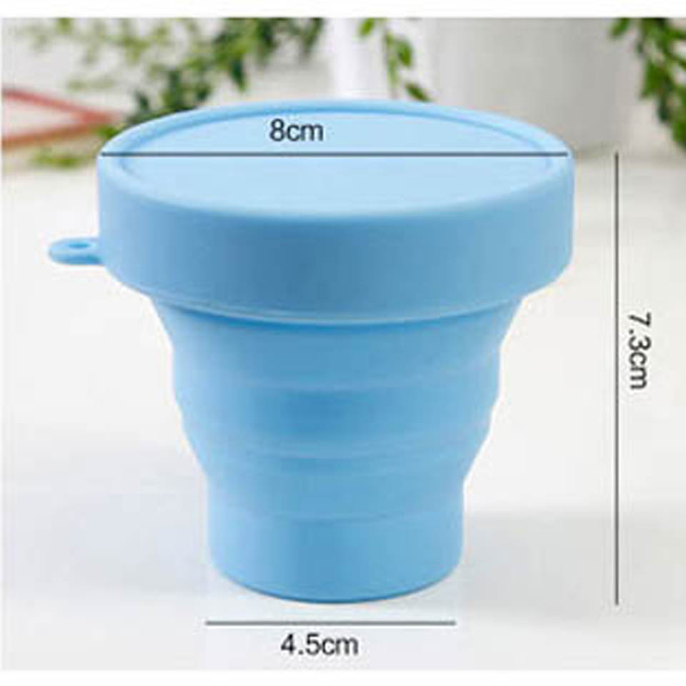 Protable Solid Color Water Silicone Cups Folding Gargle Cup For Outdoor