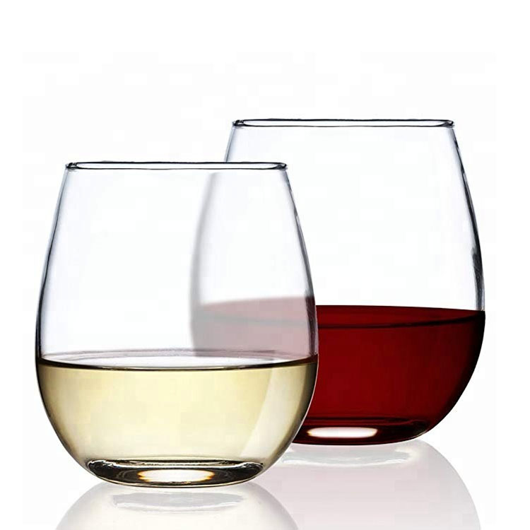 Custom Single Wall Thick Bottom Stemless Wine Glasses Wholesale