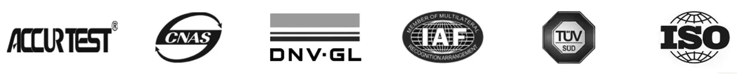 Badges de confiance des certifications de mousse UNION de PVC , y compris l'approbation DNV GL industrie marine , le syst&egrave;me de qualit&eacute; ISO 9001 et les classements au feu a&eacute;rospatiaux