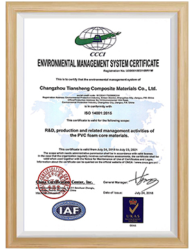 UNION P100 Chapa de espuma de PVC Certificação ISO 14001 - Produção Ambientalmente Compatível