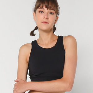 Soliede Swart Racerback Sports Bra