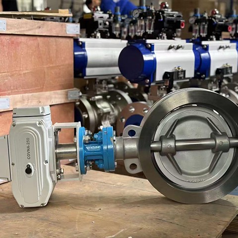 HK60-DC صمام الفراشة الكهربائي المبطن بـ PTFE مصنع COVNA