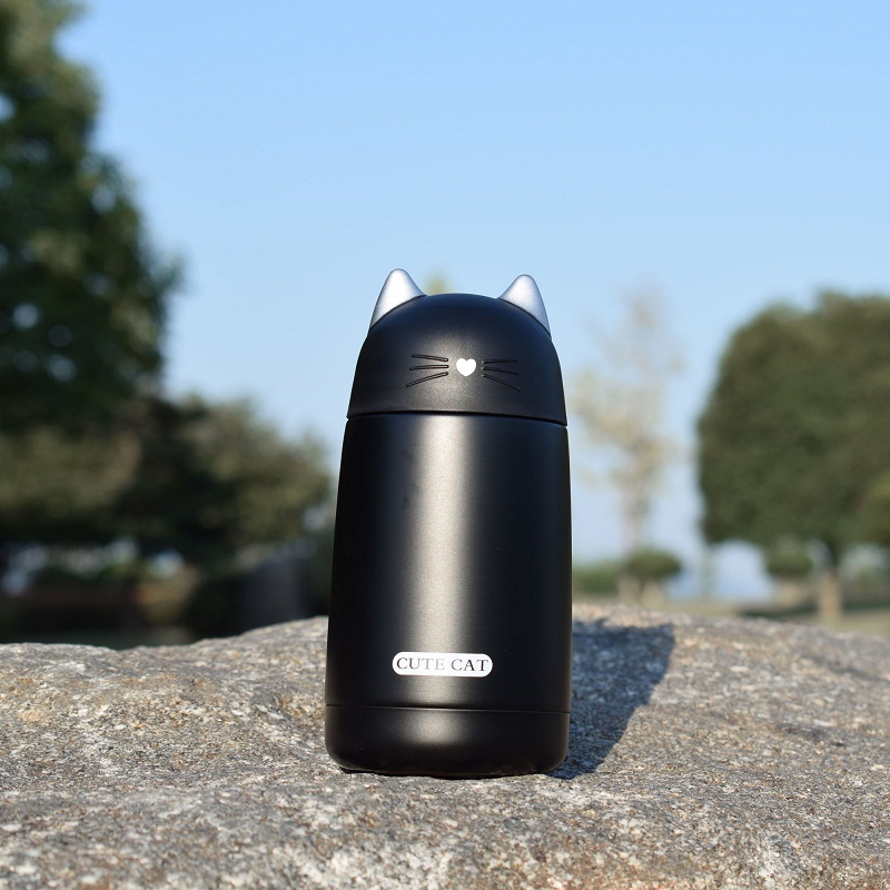 Cat thermos Cup Vacuum Water Bottle Stainless Steel Flask Portable Leak