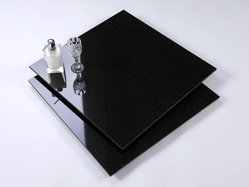 solid black polished porcelain tile