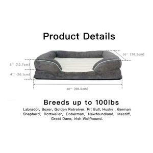 Non-slip Furniture Luxury Leather Cat Pet Sofa Custom Dog Bed