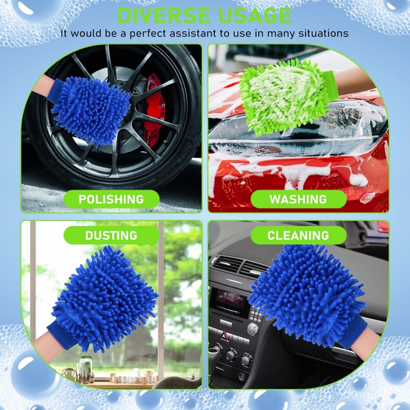 Gant de lavage de voiture en microfibre chenille