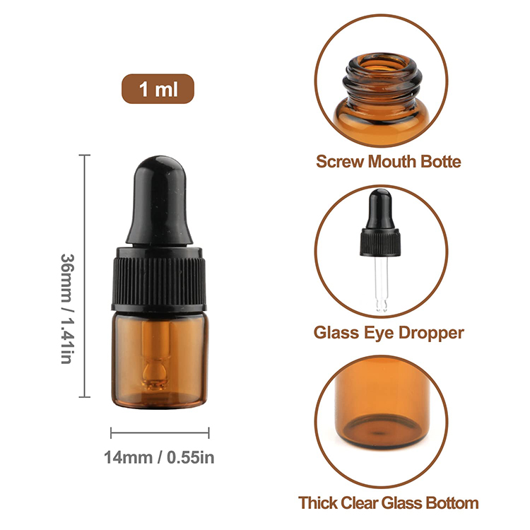 1ml glass dropper bottle