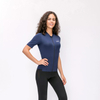 Blauwe damesfietsshirts met korte mouwen