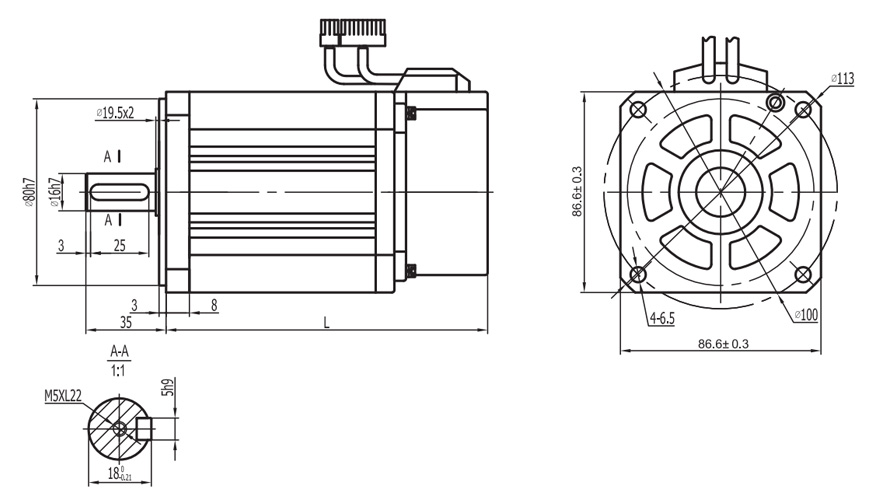 90ST-M04025 AC-servomotor