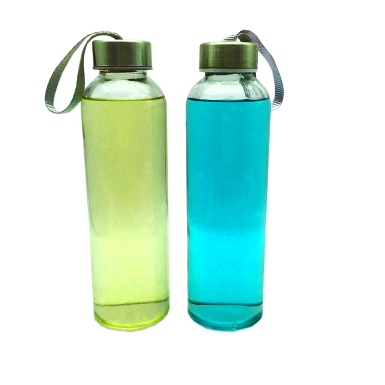500ml Custom logo drink bottle sports glass water bottle with screw cap ...