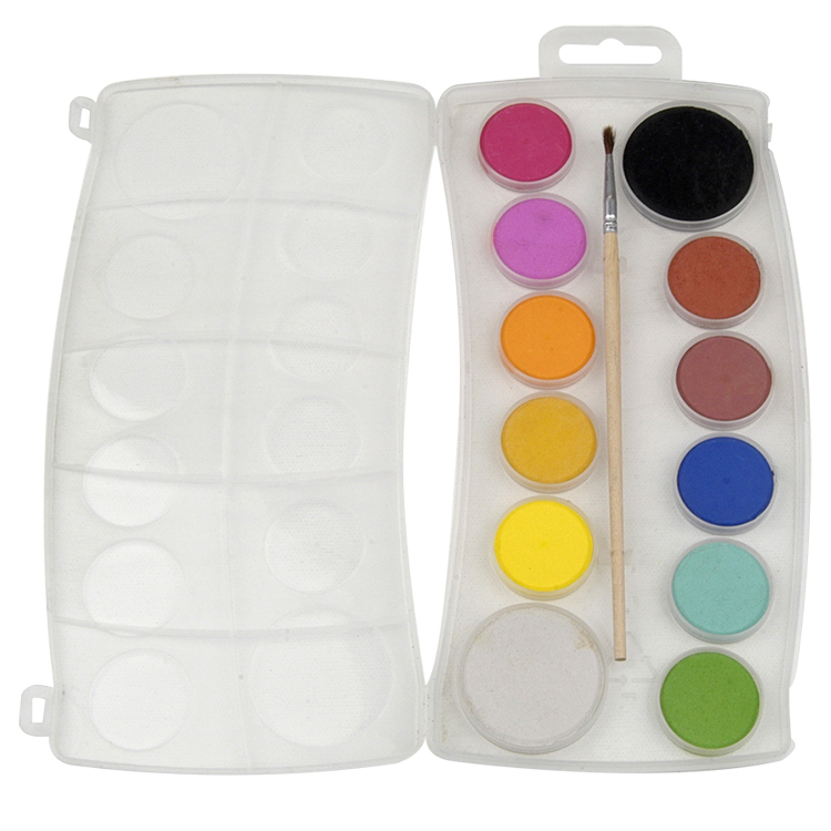 12pcs Solid Watercolour And 1pc Brush Set
