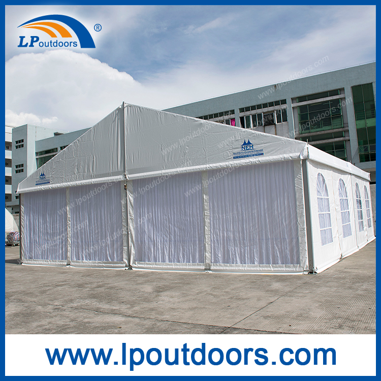 10-метровая палатка для вечеринок, прозрачная крышка + окна + деревянный пол + интерьер008