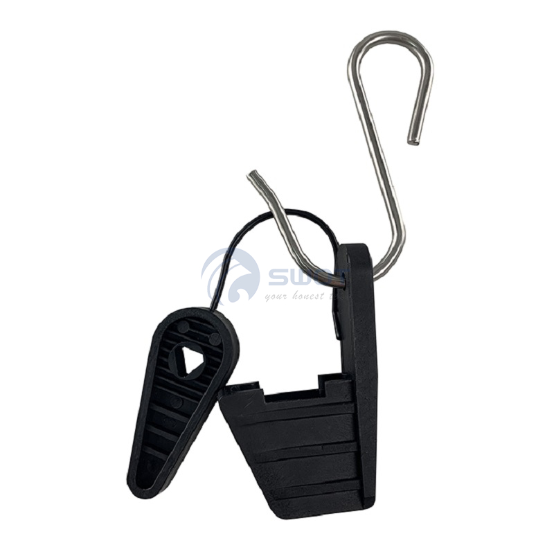 Plastic drop wedge clamp for flat fo drop cable