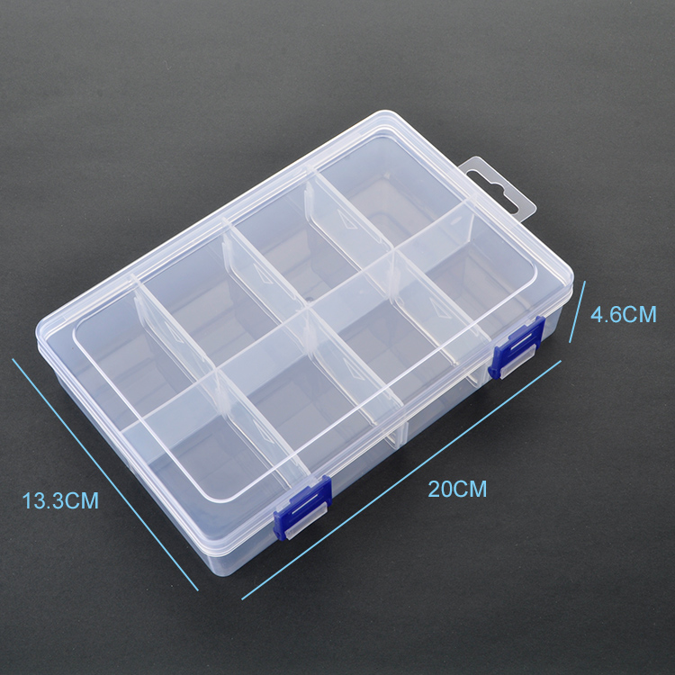 8 Grid Plastic Organizer Box 20x13.3x4.6cm