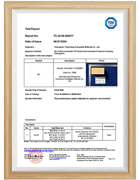 RoHS-conformiteitstestrapport voor UNION PVC-schuimmaterialen