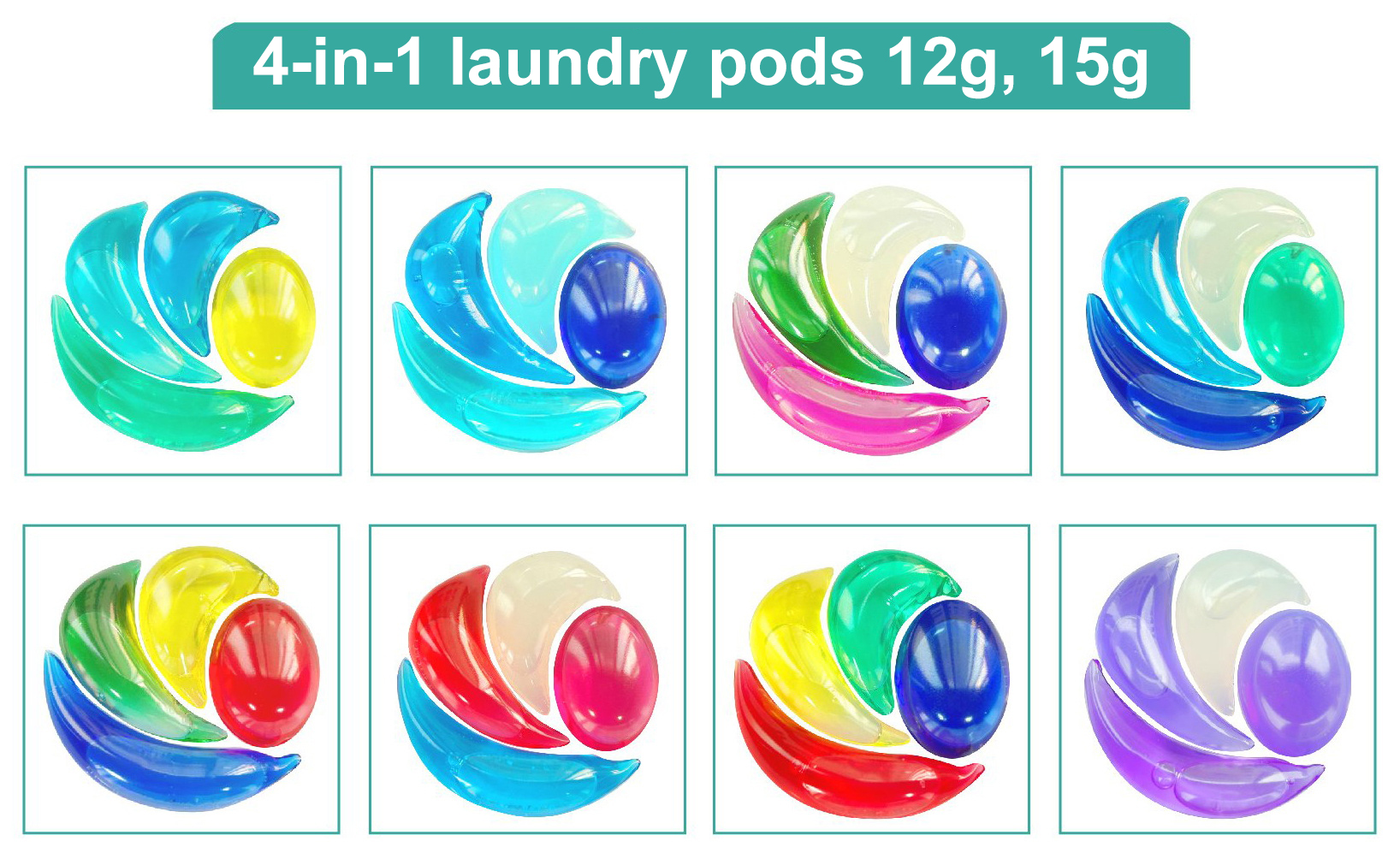 4-i-1 vaskeri pods 12g, 15g