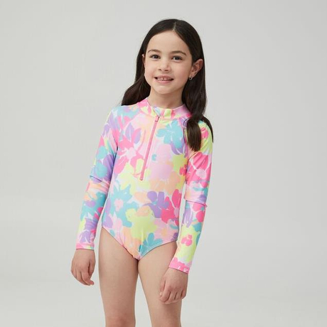 明るい花の女の子の水着